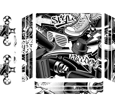 Autocollant PS4 graffiti rétro - TenStickers