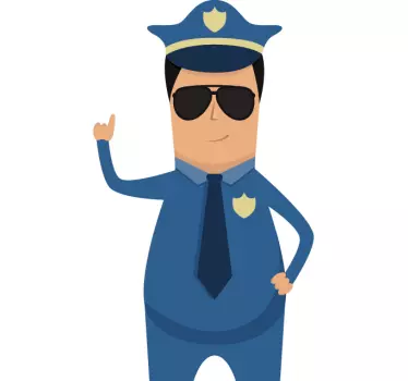 Sticker illustration d'un policier - TenStickers