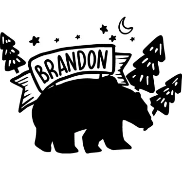 Sticker Animal personnalisé Ours et nature nordique - TenStickers