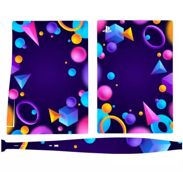 Sticker ps5 Éléments géométriques vibrants - TenStickers