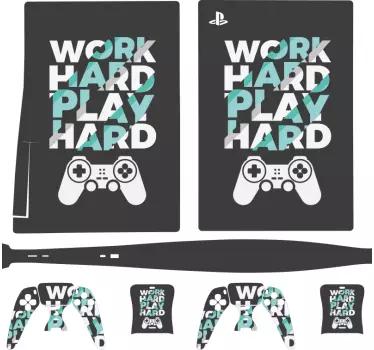 Sticker ps5 citation joue dur - TenStickers