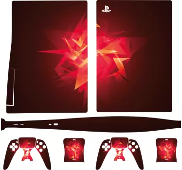 Sticker ps5 formes angulaires dynamiques - TenStickers