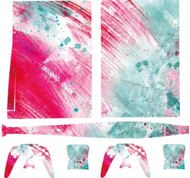 Sticker ps5 courants de couleurs abstraites - TenStickers