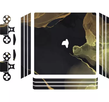 Autocollant PS4 PS5 style élégant encre noire et dorée - TenStickers