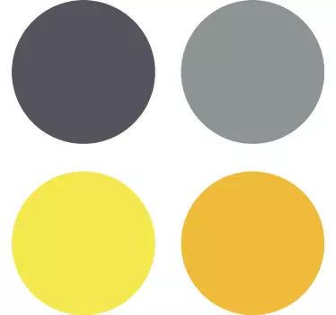 Sticker Mural Personalisé Points gris, gris foncé et jaunes - TenStickers