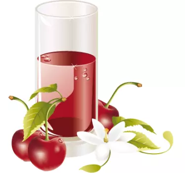 Sticker cuisine boisson cerises - TenStickers