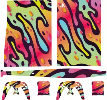 Sticker ps5 motifs abstraits vibrants - TenStickers