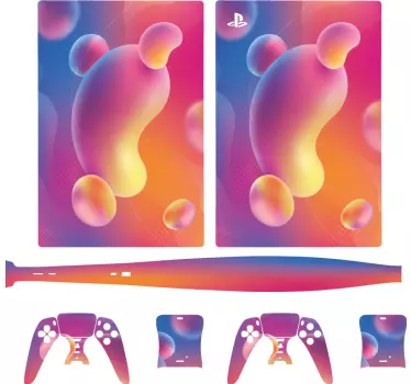 Sticker ps5 accessoires aux formes vibrantes - TenStickers