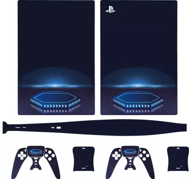 Sticker ps5 effet lumière hexagonale - TenStickers