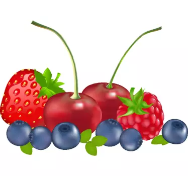 Sticker mural cuisine fruits colorés - TenStickers