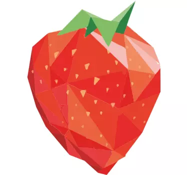 Sticker mural Salon Polygone rouge fraise - TenStickers