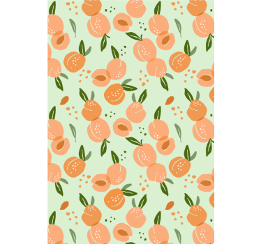 Sticker pour Frigo Pêches sur fond vert - TenStickers