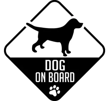 Sticker Voiture dog on board - TenStickers