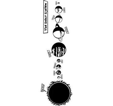 Sticker espace système solaire monochrome - TenStickers