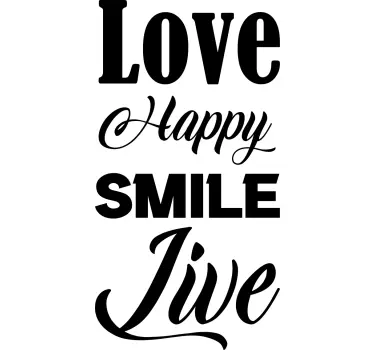 Sticker Citation Amour heureux sourire en direct - TenStickers