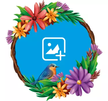 Sticker cadre illustration aviaire vibrante - TenStickers