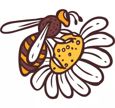 Sticker insecte abeille sur fleur - TenStickers