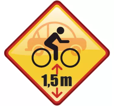 Sticker voiture symbole distance vélo - TenStickers