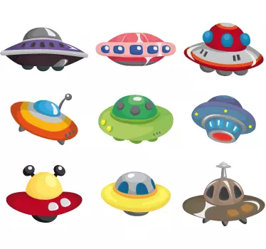 Sticker espace dessin d'ovnis - TenStickers