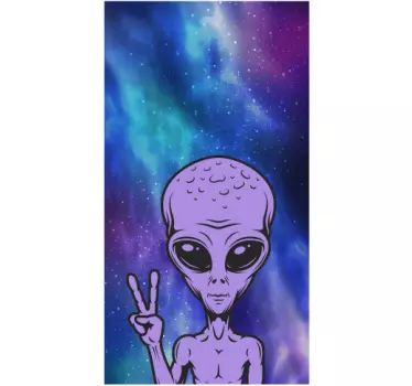 Sticker iphone design cosmique alien - TenStickers