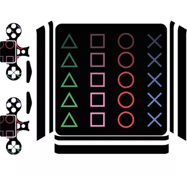 Sticker ps5 symboles de jeu géométriques - TenStickers