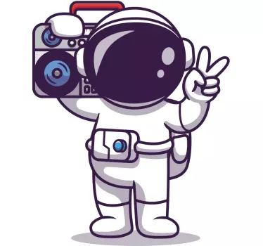Sticker littérature geste de paix astronaute - TenStickers