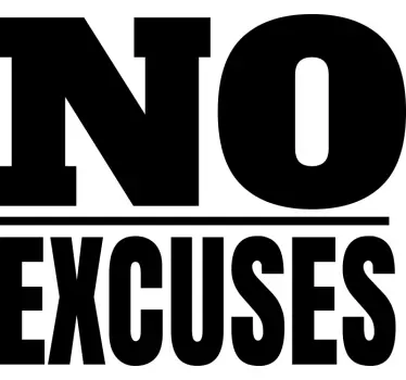 Sticker motivation sport Pas d'excuses - TenStickers