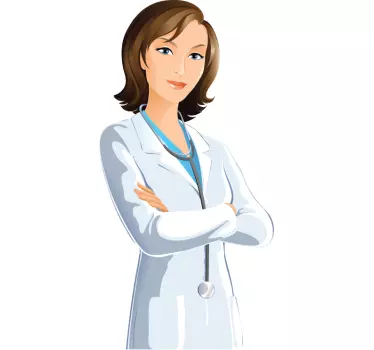 Sticker médecin femme portrait - TenStickers