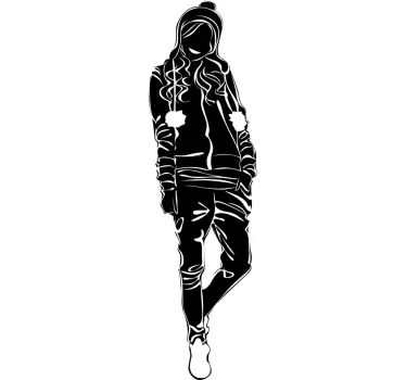 Sticker mural modèle manteau - TenStickers