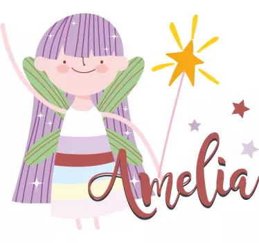 Sticker enfant illustration de personnage féerique - TenStickers