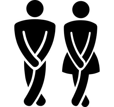 Sticker WC signe de toilette jambes croisées - TenStickers