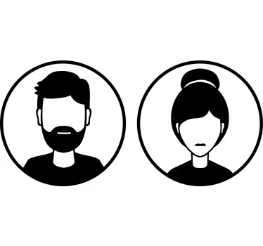 Sticker de Porte Toilette homme femme signe - TenStickers