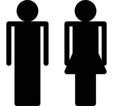 Sticker de Porte Signe de toilette masculin féminin - TenStickers