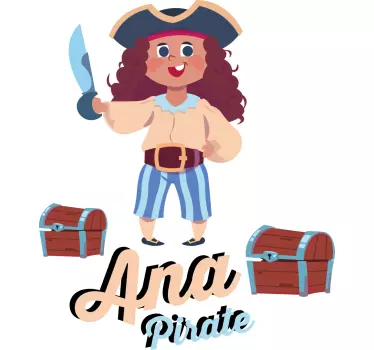 Sticker enfant personnage pirate joyeux - TenStickers
