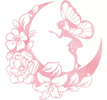 Sticker fées fée sur la lune - TenStickers