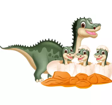 Stickers Dinosaure adulte et bébés style dessin animé - TenStickers