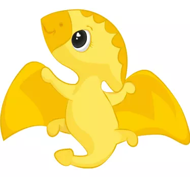 Stickers muraux dinosaure Mignon petit dinosaure jaune - TenStickers