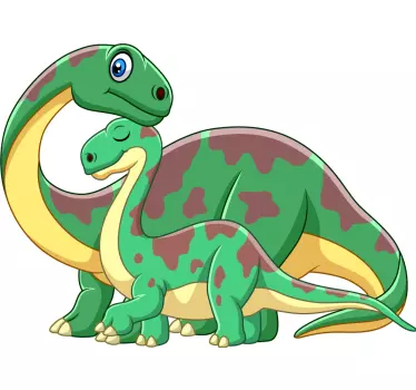 Sticker mural dinosaure duo de dinosaures ludiques - TenStickers