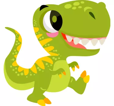 Sticker mural dinosaure Émeraude joyeuse - TenStickers