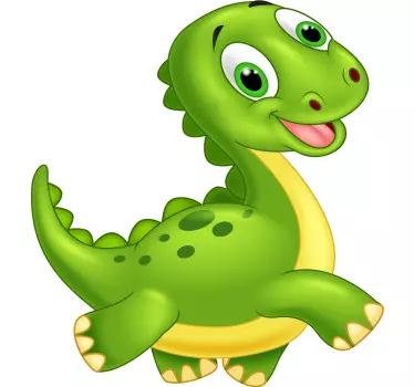 Sticker de Porte Joyeux dinosaure qui court - TenStickers