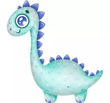 Sticker Mural Chambre Enfant Mignon petit dinosaure bleu clair - TenStickers