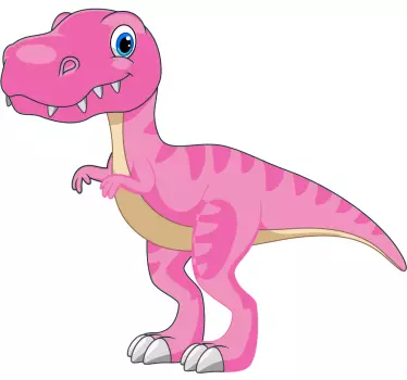 Sticker mural dinosaure mignon rose - TenStickers