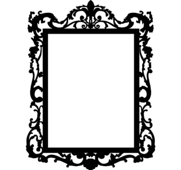 Autocollant mural cadre miroir ornements - TenStickers