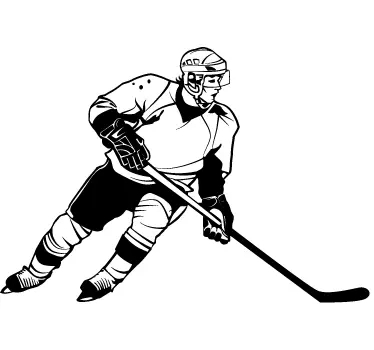 Sticker joueur hockey sur glace - TenStickers