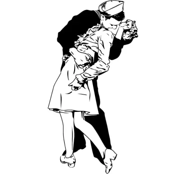 Sticker dessin baiser marin NY - TenStickers