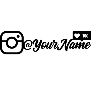 Sticker voiture nom instagram personnalisé style jeune - TenStickers