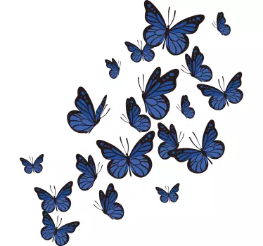 Sticker Mural Papillon Papillons volants bleus - TenStickers
