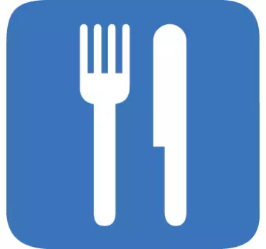 Sticker restaurant d'entreprise signalisation couverts - TenStickers