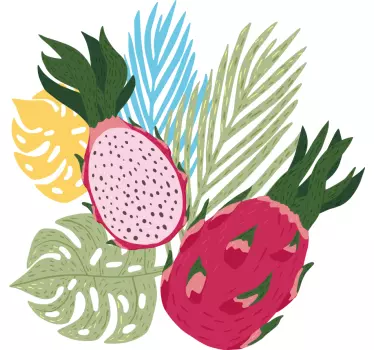 Sticker fruit arrangement de fruits tropicaux - TenStickers