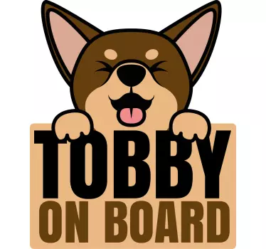 Sticker voiture avertir de la présence d'un chien - TenStickers
